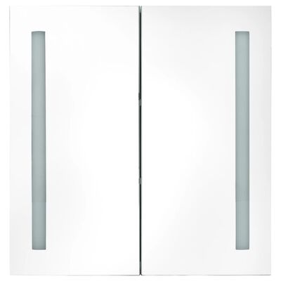 vidaXL LED Bathroom Mirror Cabinet 23.6"x5.5"x24.4"