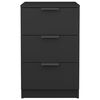 vidaXL Bedside Cabinet Set of 2 Black Engineered wood Medium