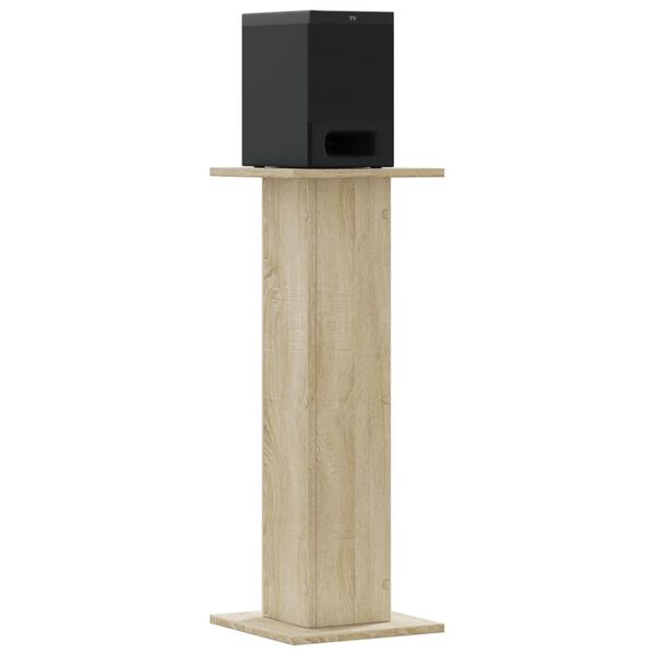 vidaXL Speaker Stands 2 pcs Sonoma Oak 11.8x11.8x31.5" Engineered Wood