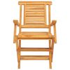 vidaXL Folding Garden Chair Set of 4 Natural Teak Solid Teak Wood