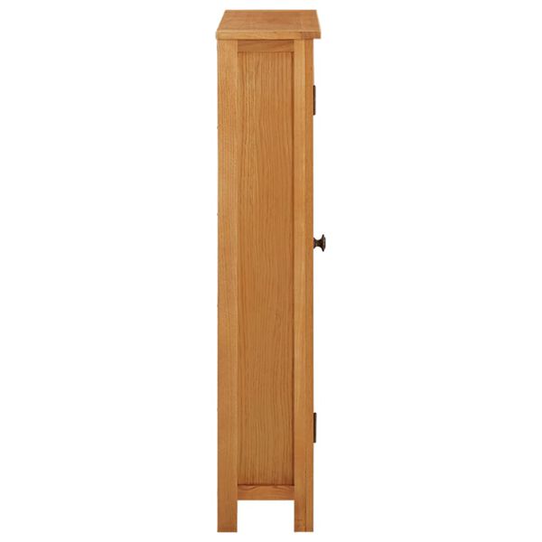 vidaXL Storage Cabinet Light Oak Solid Oak Wood, MDF Veneer Medium