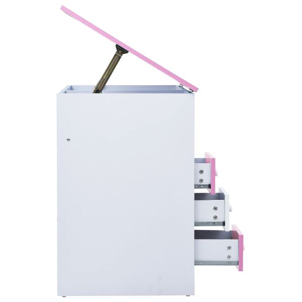 vidaXL Child Desk Pink and White Engineered Wood Medium Tiltable