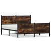 vidaXL Bed Frame Smoked Oak Steel Full Bed Frame Rectangular