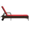 vidaXL Sun Lounger Brown PE rattan, powder-coated steel Standard