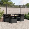 vidaXL Garden Sofa Set Black and Cream White PE Rattan Large