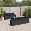 vidaXL Garden Sofa Set Set of 8 Black