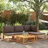 vidaXL Garden Sofa Armless with Cushions Wood Acacia&Rattan