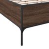 vidaXL Bed Frame Brown oak Engineered wood, steel 63x79 in Strong