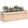 vidaXL Garden Planter Natural wood tone Solid pine wood Large