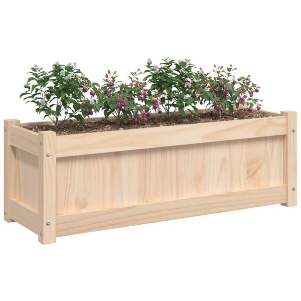 vidaXL Garden Planter Natural wood tone Solid pine wood Large