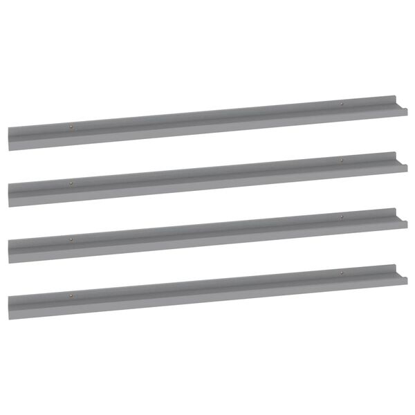 vidaXL Wall Shelf Set of 4 Grey MDF Medium Wall Mounting