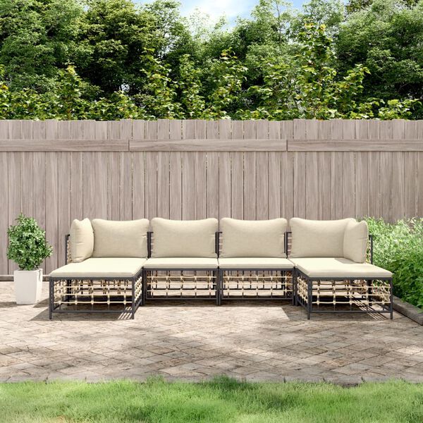 vidaXL Garden Lounge Set Anthracite, Beige