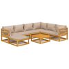 vidaXL Garden Lounge Set Taupe, Natural Wood