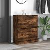 vidaXL Shoe Cabinet Smoked Oak Engineered Wood Compact Shoe Cabinet