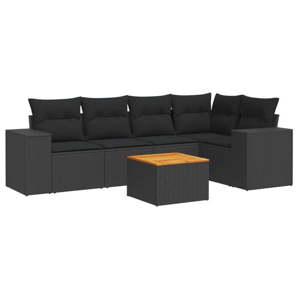 vidaXL Garden Sofa Set Black