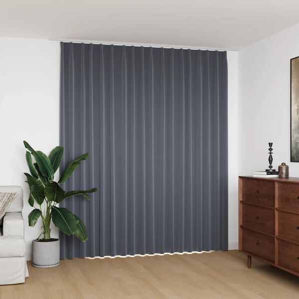 vidaXL Blackout Curtain with Hooks Grey 114.2x96.5"