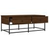 vidaXL Coffee Table Brown Oak Engineered Wood, Metal 39.4 x 20.1 x 15.7 in