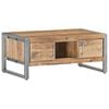 vidaXL Coffee Table Natural wood tones, grey iron Rough mango wood, iron