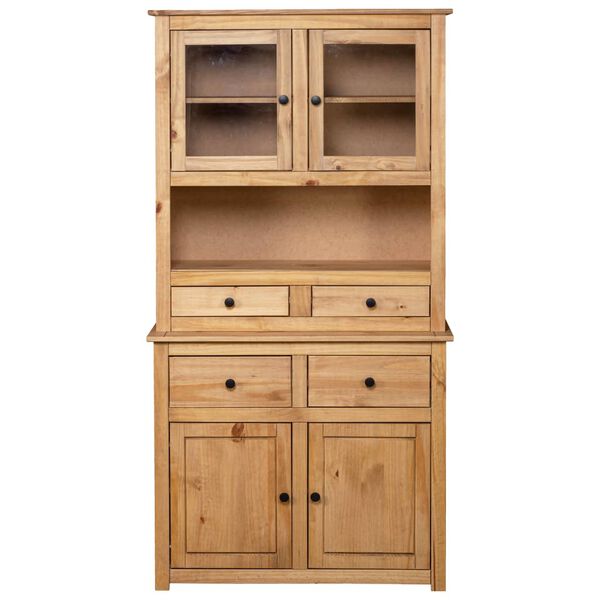 vidaXL Highboard Natural Solid pine wood Medium Highboard Rectangular