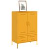 vidaXL Highboard Mustard Yellow Cold-rolled Steel 26.8x15.4x40.0 in