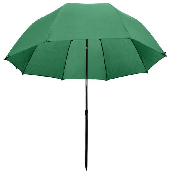 vidaXL Fishing Umbrella Dark Green 170T polyester with PA coating Large