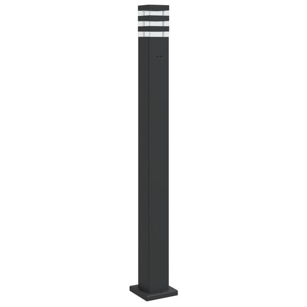 vidaXL Outdoor Floor Lamp Black Die-cast Aluminum, PC (polycarbonate)
