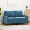 vidaXL 2-Seater Sofa Blue 47.2" Velvet