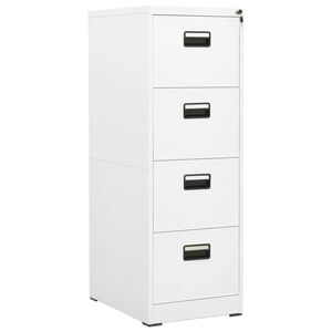 vidaXL Filing Cabinet White Steel Large Filing Cabinet Rectangular