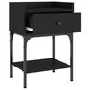 vidaXL Bedside Table Set of 2 Black Engineered wood, Iron Bedside Table