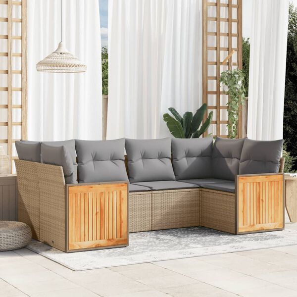 vidaXL Garden Sofa Set Beige, Light Grey