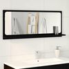 vidaXL Mirror Shelf Black Oak 35.43 x 4.13 x 14.57 in Engineered Wood