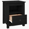 vidaXL Bedside Cabinet Set of 2 Black Solid Pine Wood Medium Storage