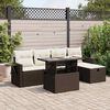 vidaXL Garden Sofa Set Brown, Cream White