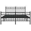 vidaXL Bed Frame Black Powder-coated steel Double Bed Frame