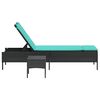 vidaXL Patio Sun Lounger Black PE rattan 78" UV-resistant materials