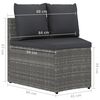vidaXL 4 Piece Patio Sofa Set with Cushions Poly Rattan Gray