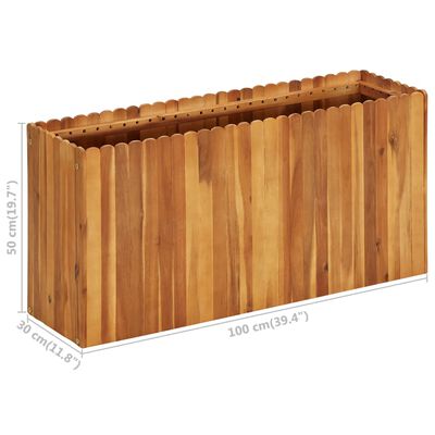 vidaXL Garden Raised Bed 39.3"x11.8"x19.6" Solid Acacia Wood