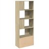 vidaXL Bookcase Sonoma Oak Engineered Wood Tall Bookcase Rectangular