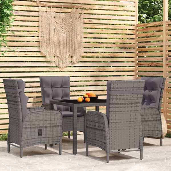 vidaXL Garden Dining Set Grey