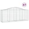 vidaXL Gabion Basket Set of 7 Silver Galvanized Iron Large Durable