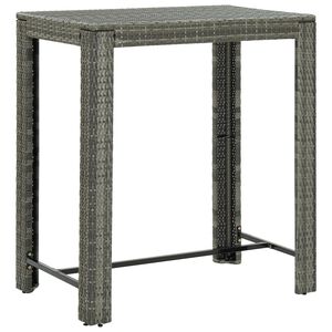 vidaXL Bar Table Grey PE rattan, powder-coated steel 39.4 x 23.8 x 43.5 in
