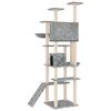 vidaXL Cat Tree Light Grey Engineered Wood, Plush, Sisal Extra Large