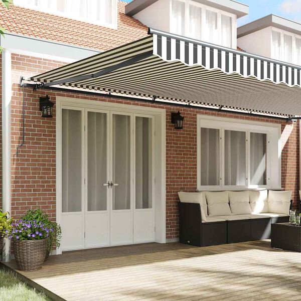 vidaXL Retractable Awning Anthracite and White