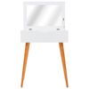 vidaXL Dressing Table White and brown MDF, Glass, Pinewood, Metal Medium