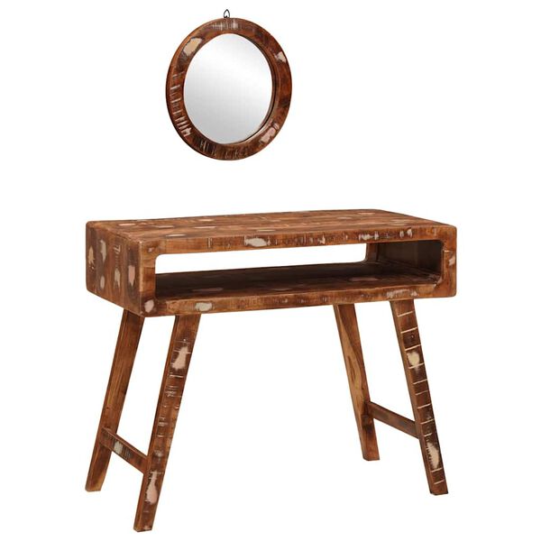 vidaXL Dressing Table Brown 90 x 76 x 45 cm Solid reclaimed wood