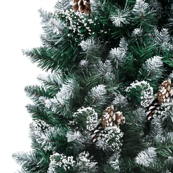 vidaXL Christmas Tree Green and white PVC, steel, plastic 71 in