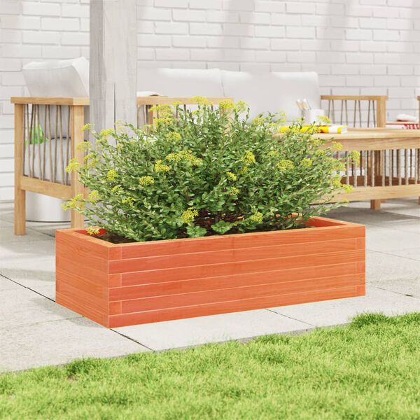 vidaXL Garden Planter Wax Brown Solid pinewood Medium Garden Planter