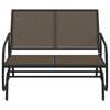 vidaXL Garden Glider Bench Brown Textilene fabric and Steel Medium
