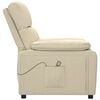vidaXL Massage Chair Cream Fabric, Wood, Metal Large