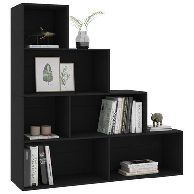 vidaXL Book Cabinet/Room Divider Black 61"x9.4"x63" Engineered Wood